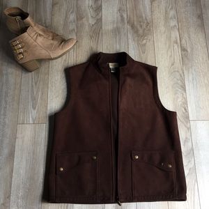 Talbots Sueded brown vest